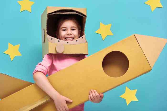 Cardboard diy astronaut costume